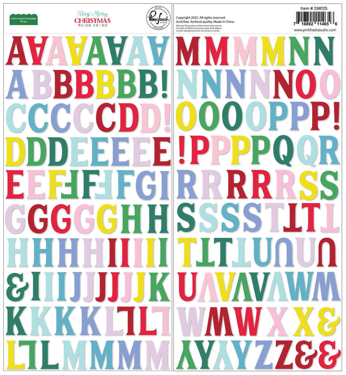 Very Merry Christmas: Puffy Alpha Stickers