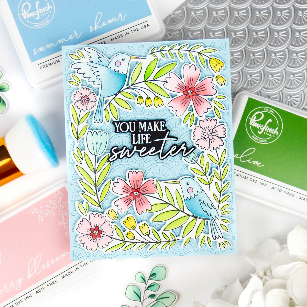 Happy Hummingbirds cling stamp