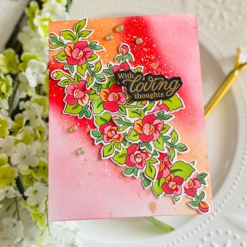 Petal Poise stencil