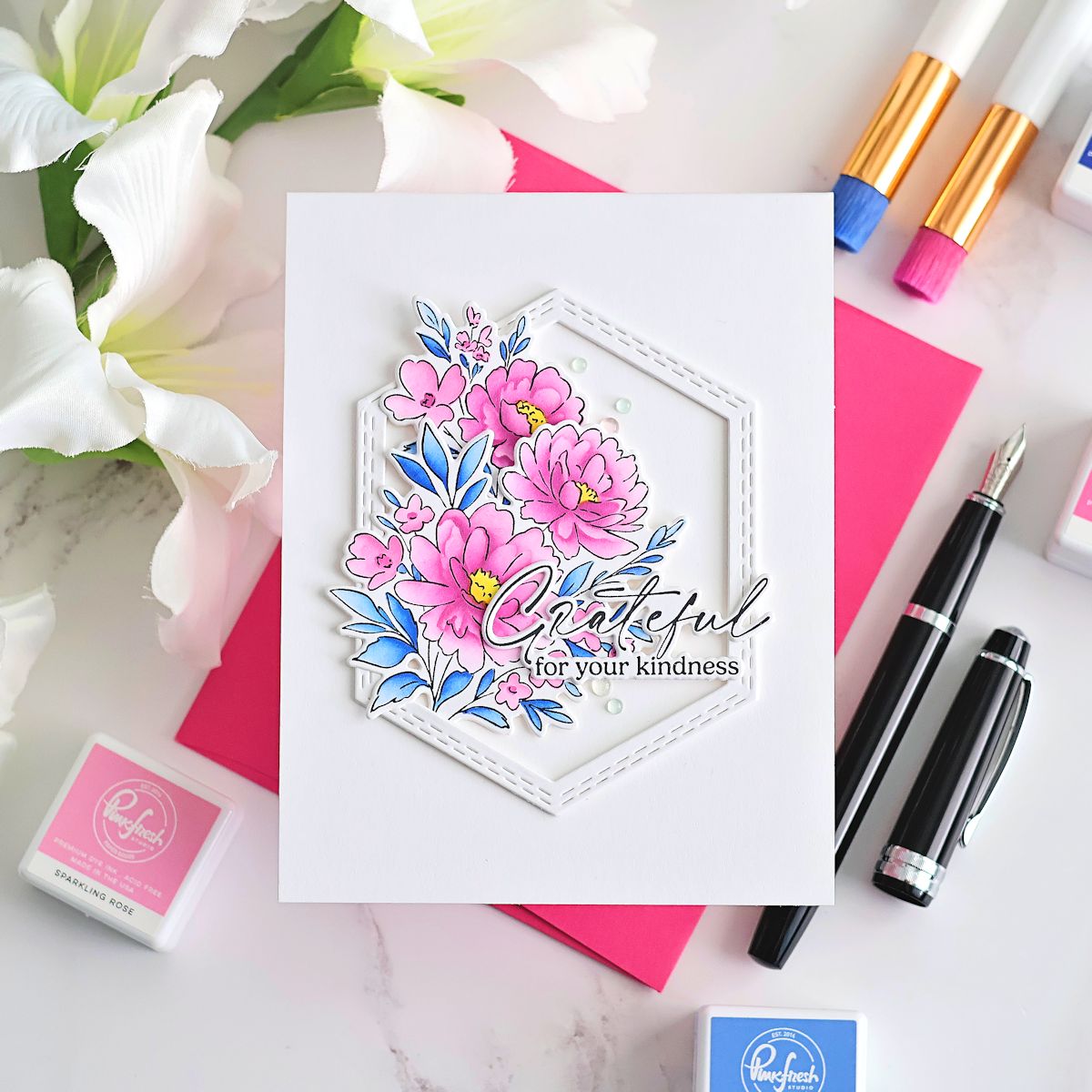 Peony Glow stencil