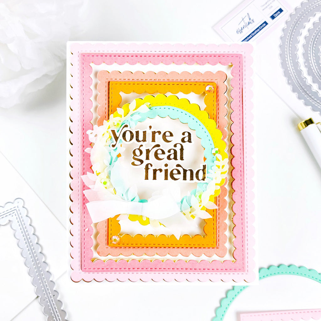 Essentials: Stitched Scallop Rectangles Die Set