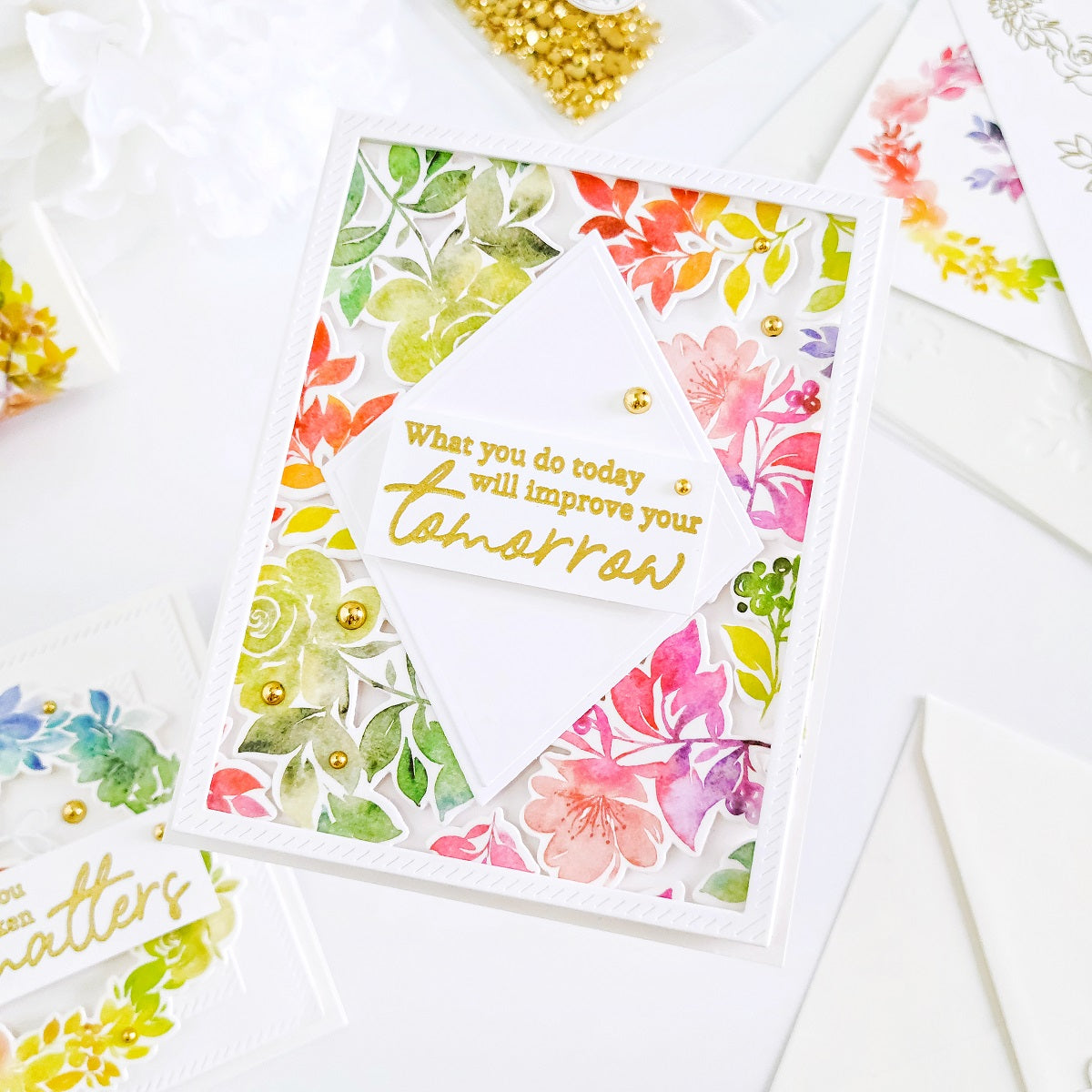 Rainbow Floral Washi stamp