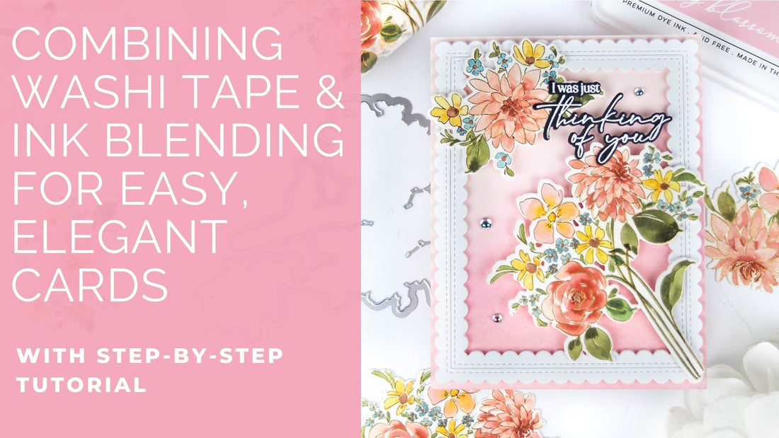 Combining Washi Tape & Ink Blending for Easy, Elegant Cards | Rachel Alvarado