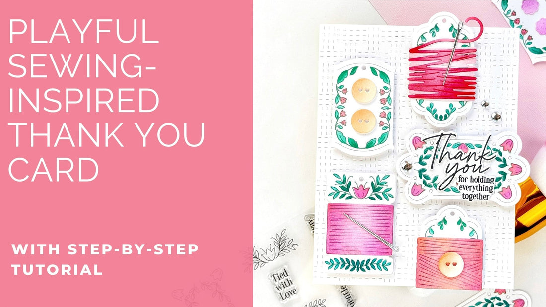 A Playful Sewing-Themed Thank You Card | Stephanie Guse