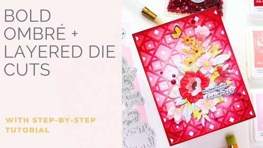 Bold Floral Card with Pink Ombré Layers | TaeEun Yoo