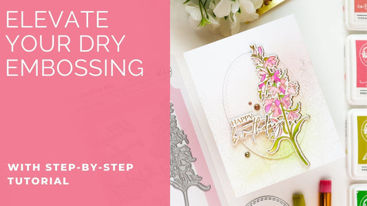 Birthday Card with Cardinal Kiss and Inked Dry Embossing | TaeEun Yoo