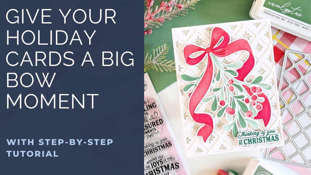 A Bold & Sparkly Christmas Card with Merry Mistletoe