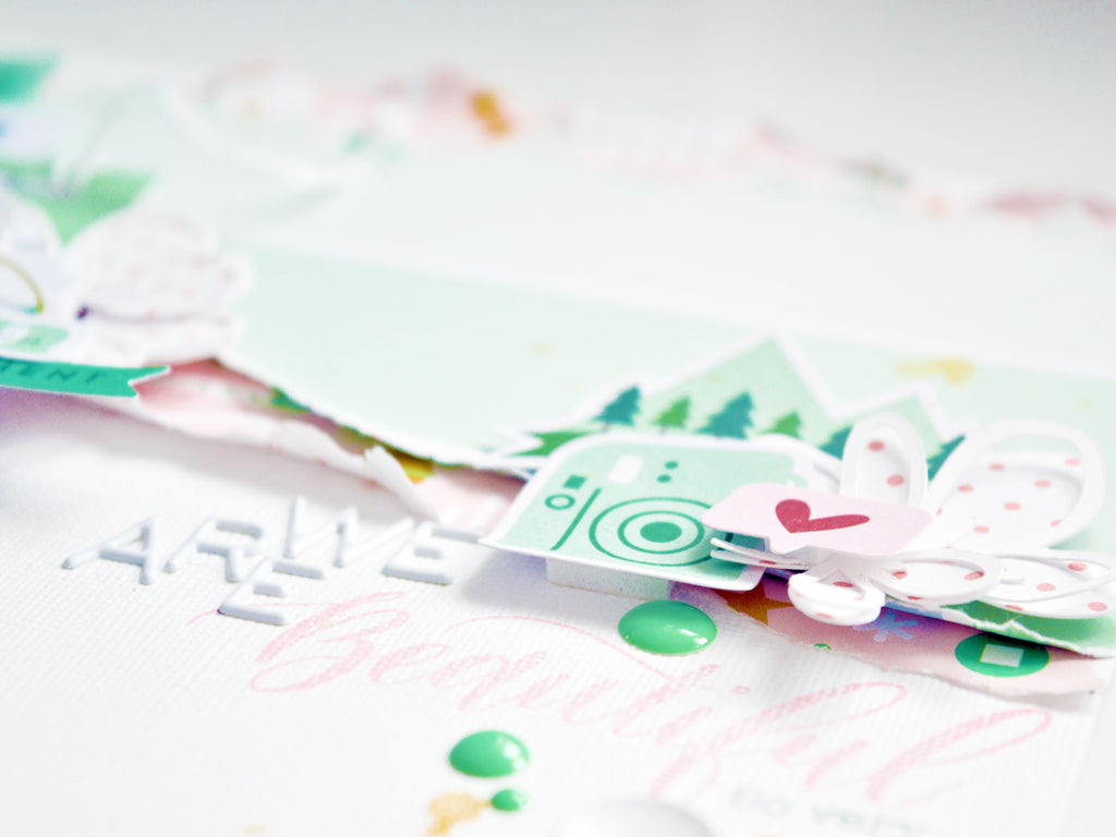 Two layouts using vibrant Super Cool and Noteworthy collections | Cristina Sales