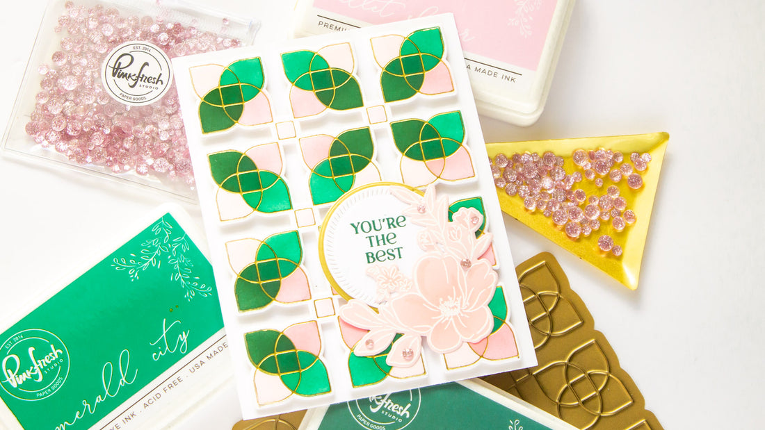 Crafting Nature: Explore Pinkfresh Studio's Overlapping Geo Leaf Stencil Set | Angela Simpson