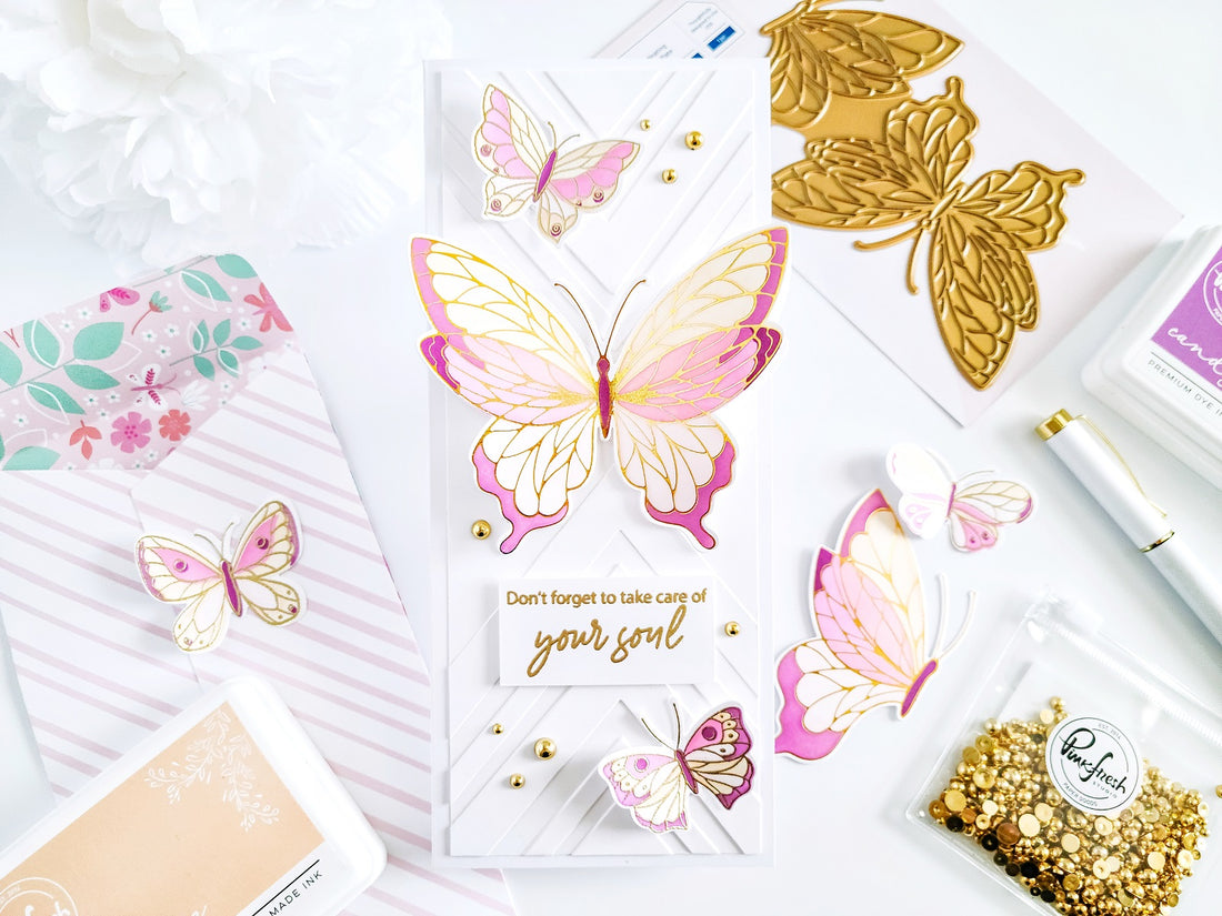 Butterflies & Small Butterflies Slimline Card┃Yasmin Diaz
