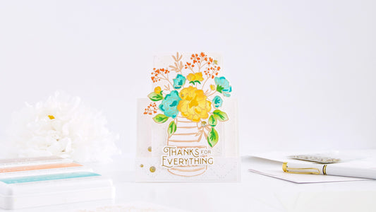 Inky Bouquet Fun Fold Inspiration Card┃Yasmin Diaz