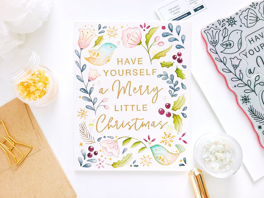 Merry Little Christmas Organic Card┃Yasmin Diaz