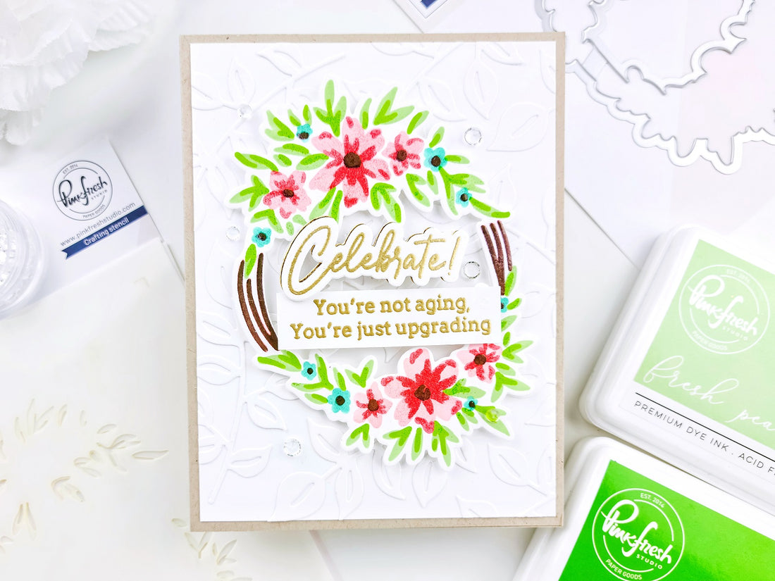 Rustic Floral Wreath - Celebrate Card┃Yasmin Diaz