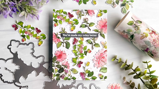 Dahlia Washi Card