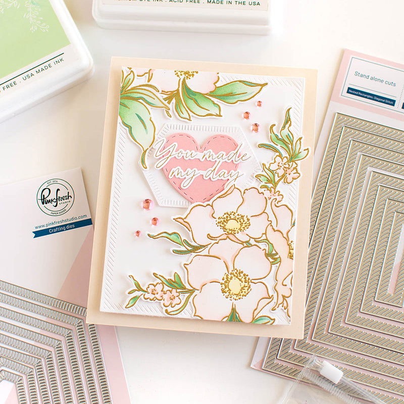 Essentials: Nested Rectangles Diagonal Stitch die