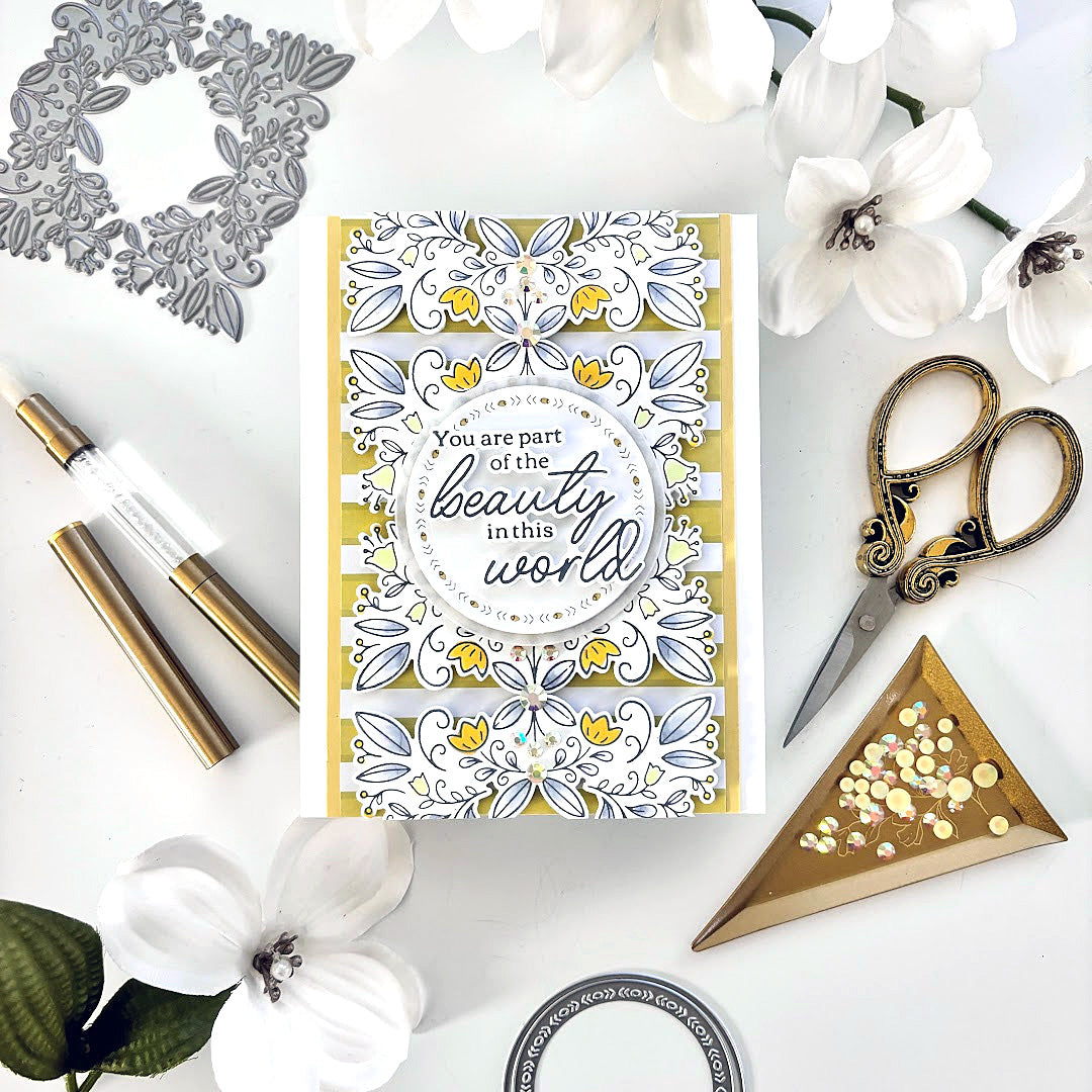 Floral Square Frame die