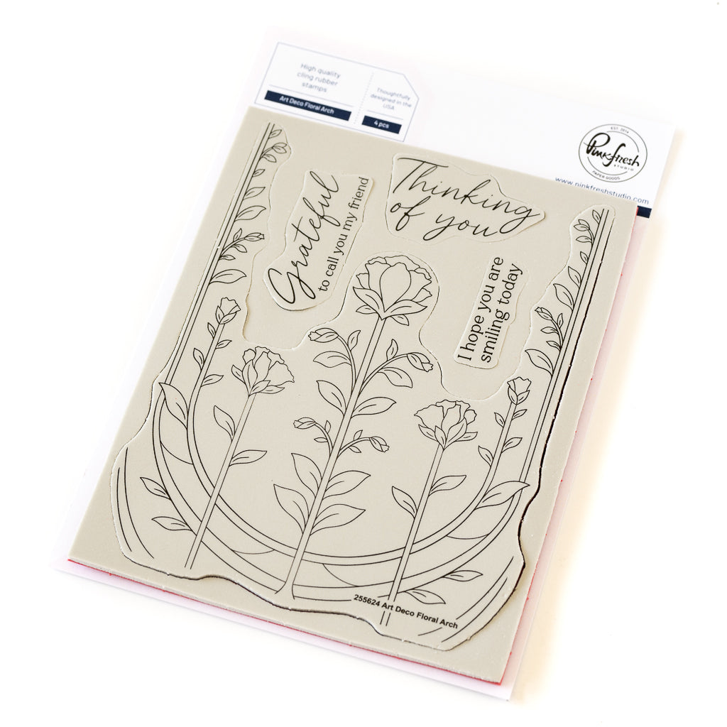 Art Deco Floral Arch cling stamp