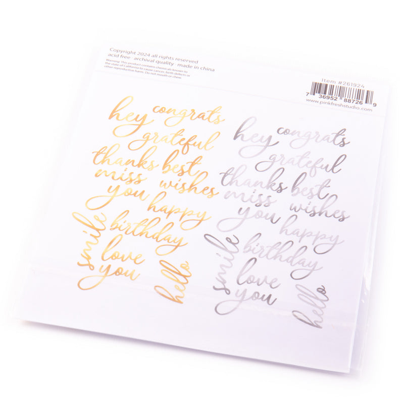 Foiled Script Sentiment ephemera
