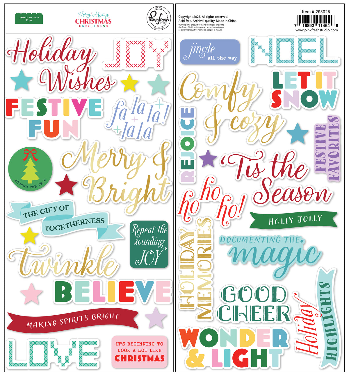 Very Merry Christmas: Chipboard Titles