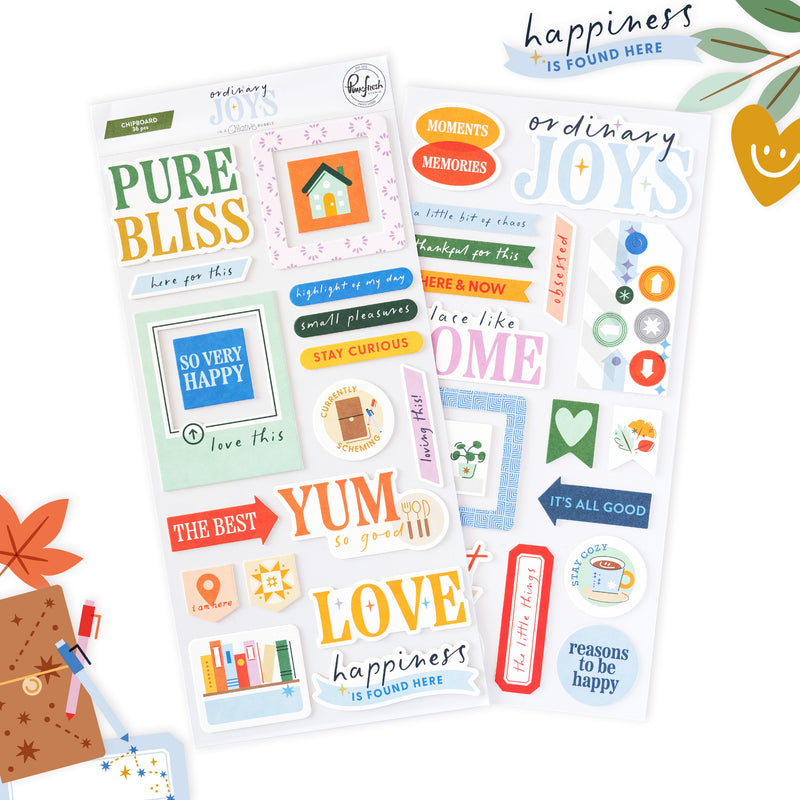 Ordinary Joys: Chipboard Phrase Stickers
