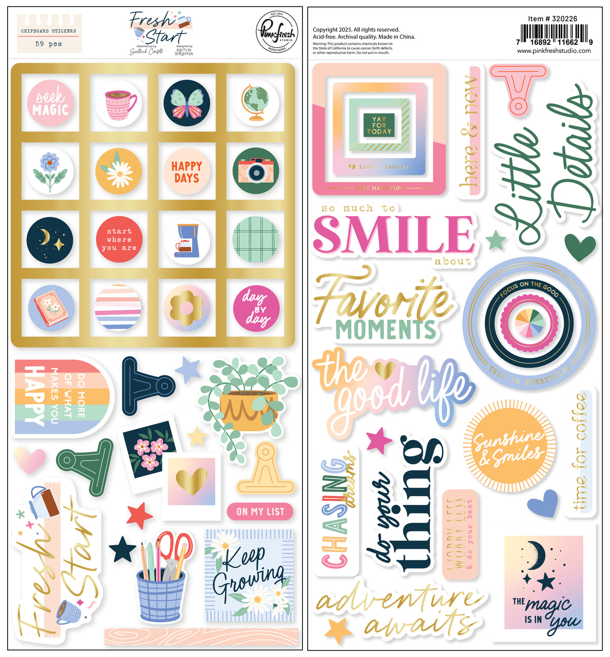 Fresh Start: Chipboard Stickers