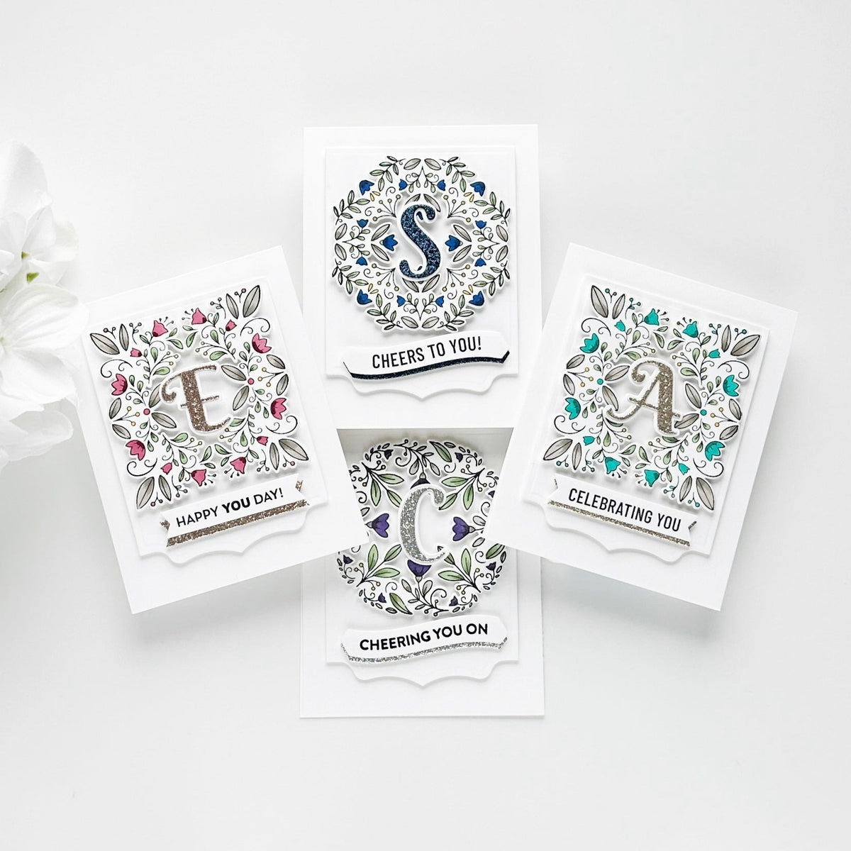 Floral Square Frame press plate