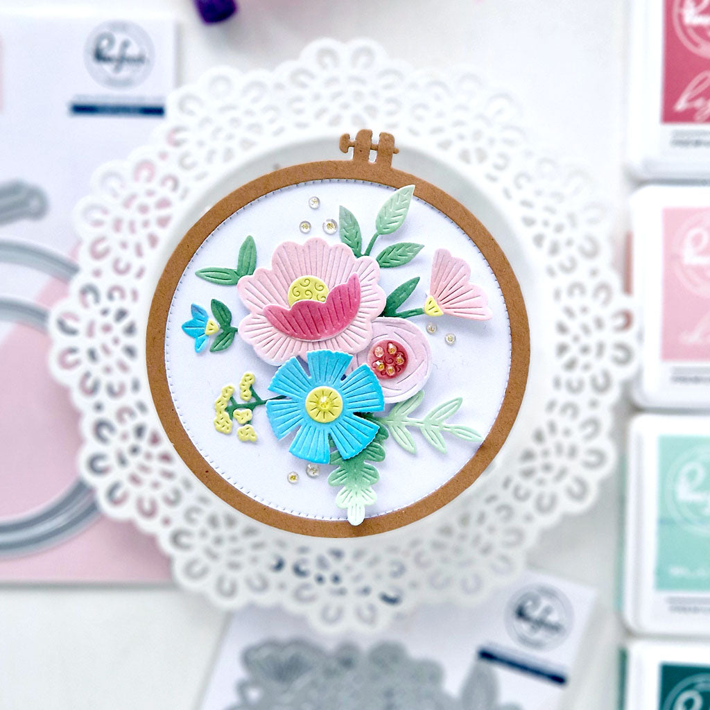 Embroidered Blooms stencil