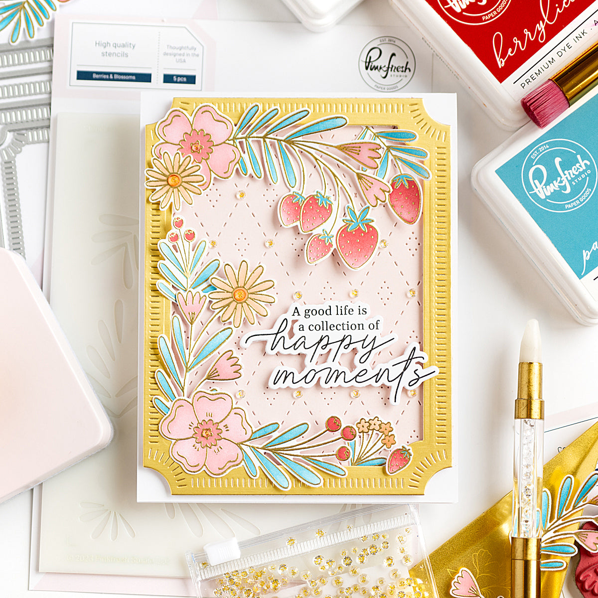 Berries & Blossoms cling stamp