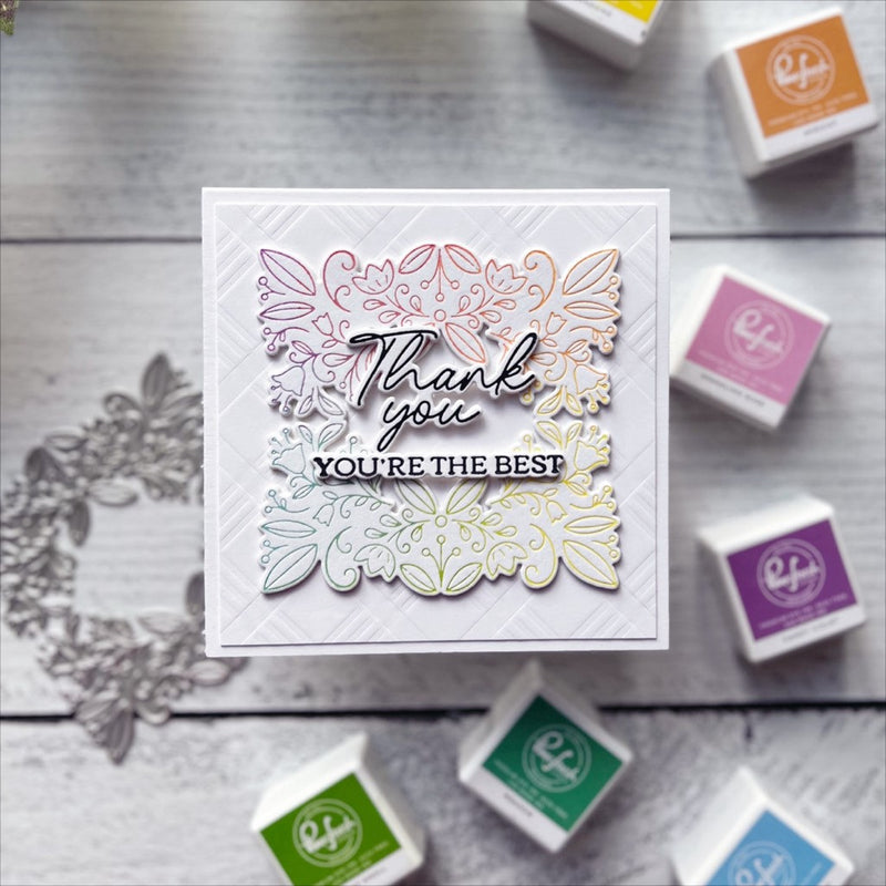 Floral Square Frame press plate