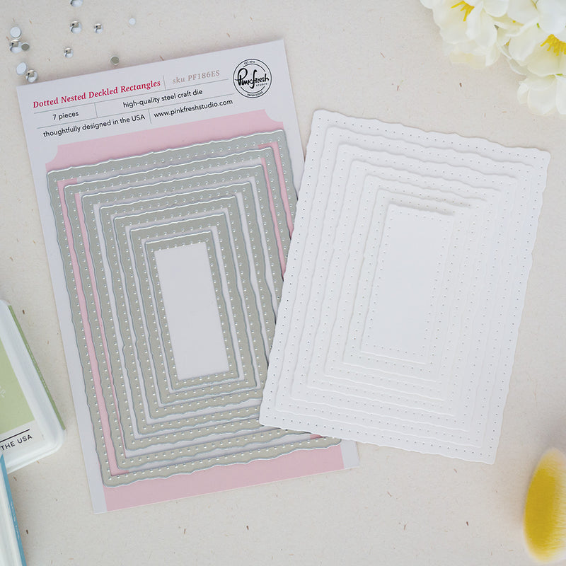 Dotted Nested Deckled Rectangles die