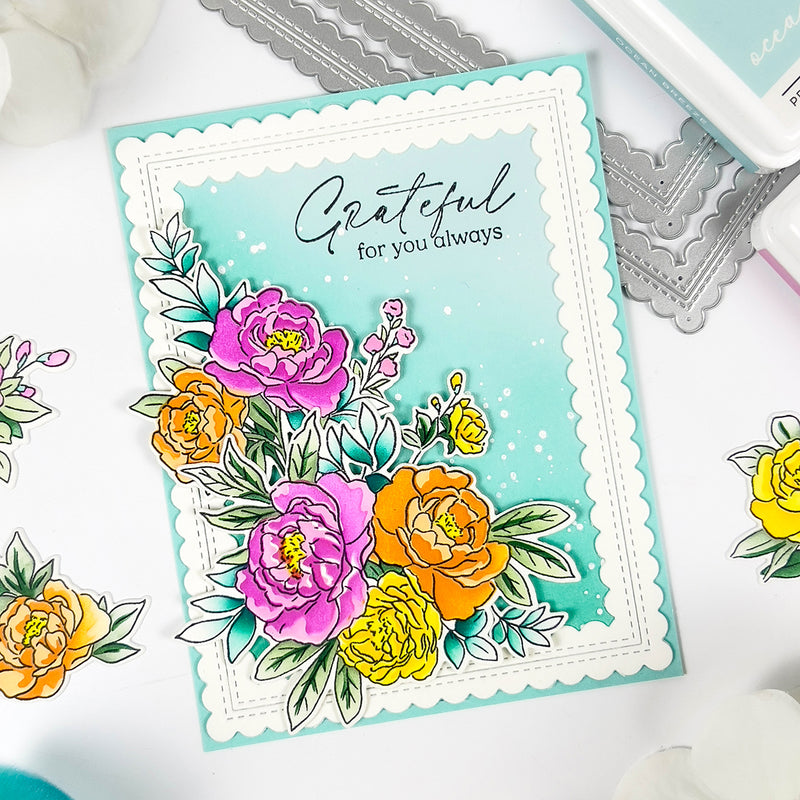 Peony Perfection stencil