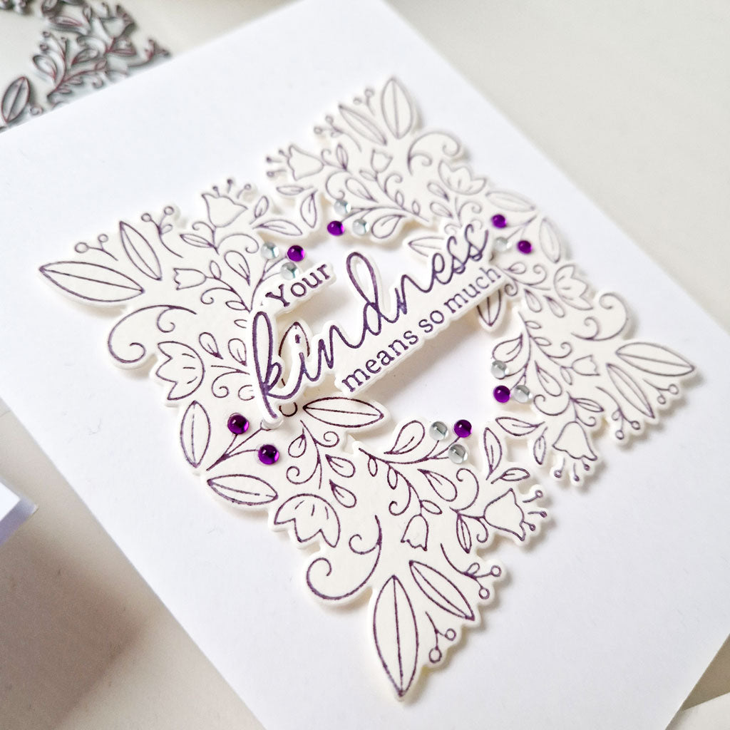 Floral Square Frame die