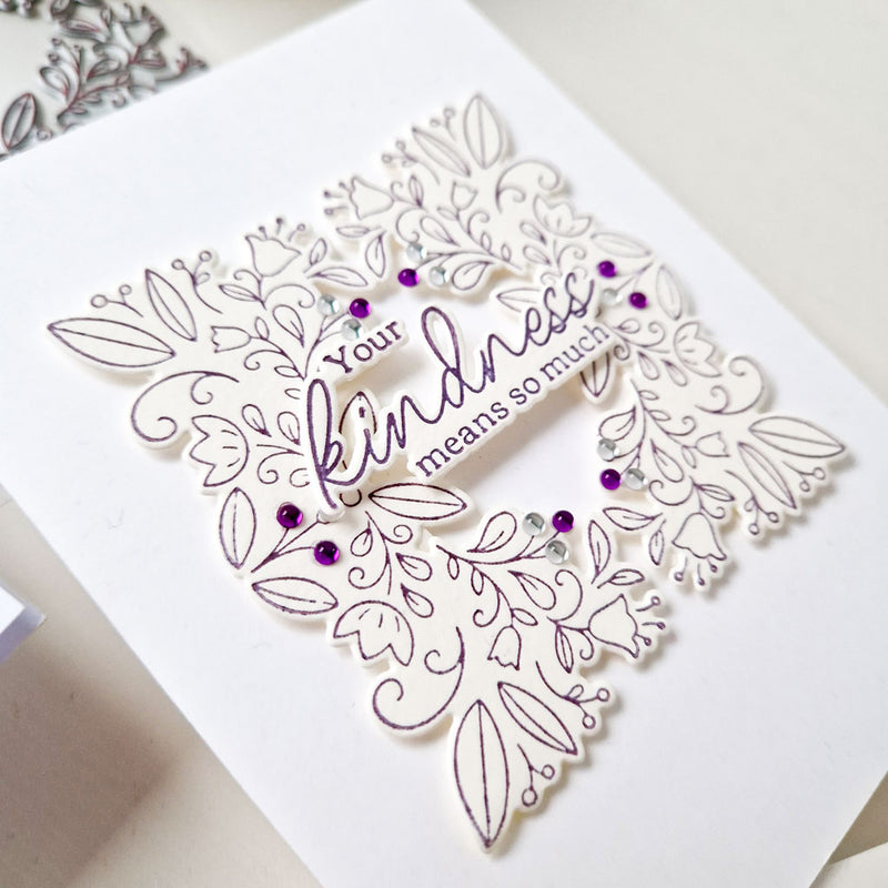 Floral Square Frame press plate