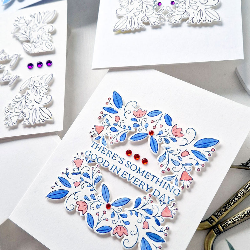 Floral Square Frame press plate