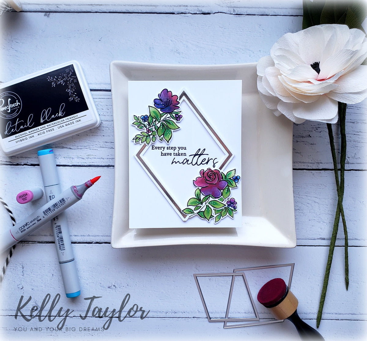 Rainbow Floral Washi stamp