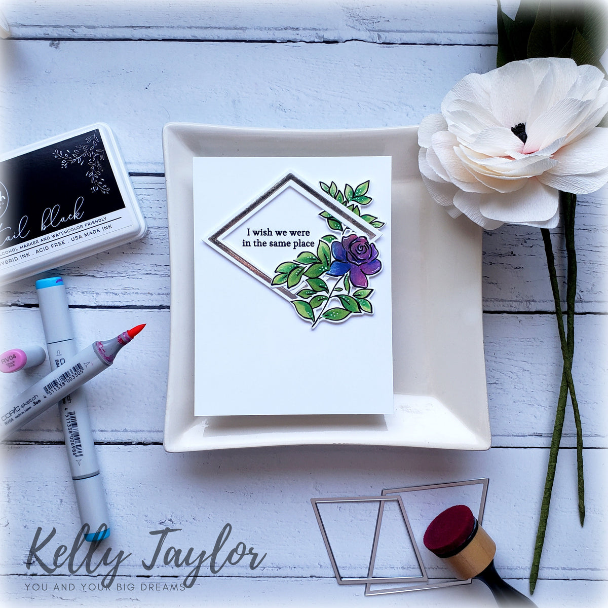 Rainbow Floral Washi stamp