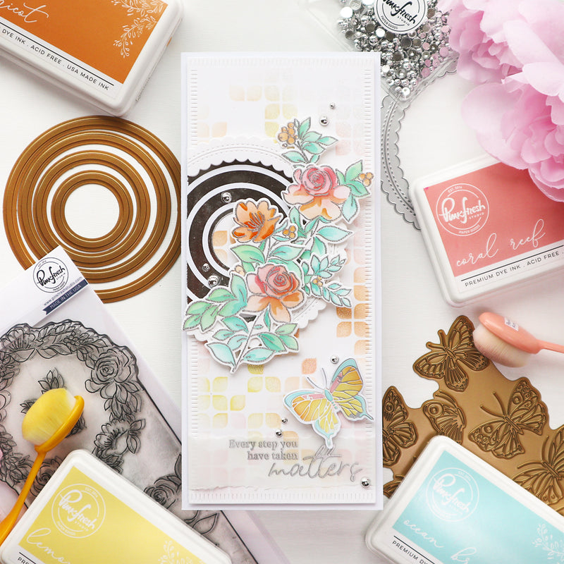 Rainbow Floral Washi stamp