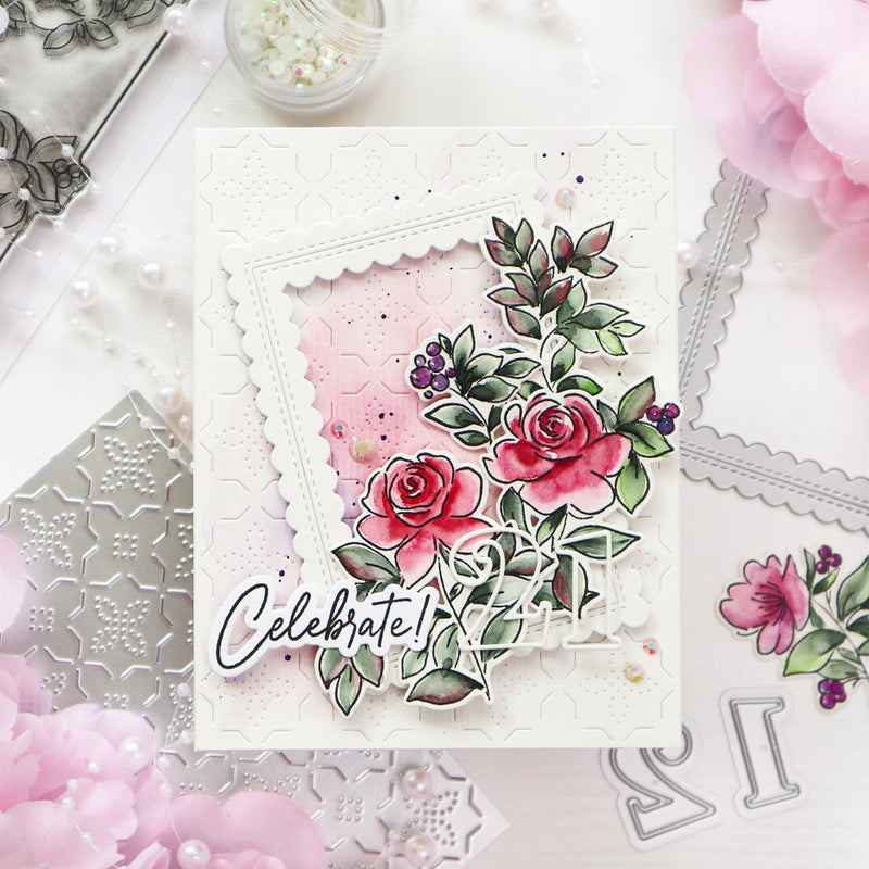 Rainbow Floral Washi stamp