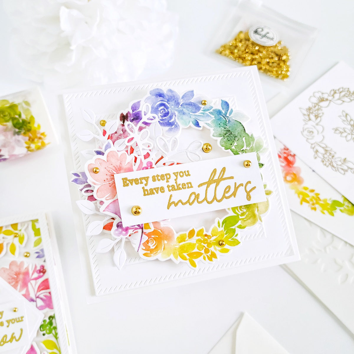 Rainbow Floral Washi stamp