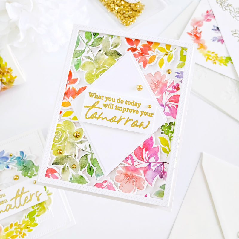 Rainbow Floral Washi stamp