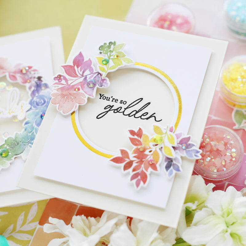 Rainbow Floral Washi stamp